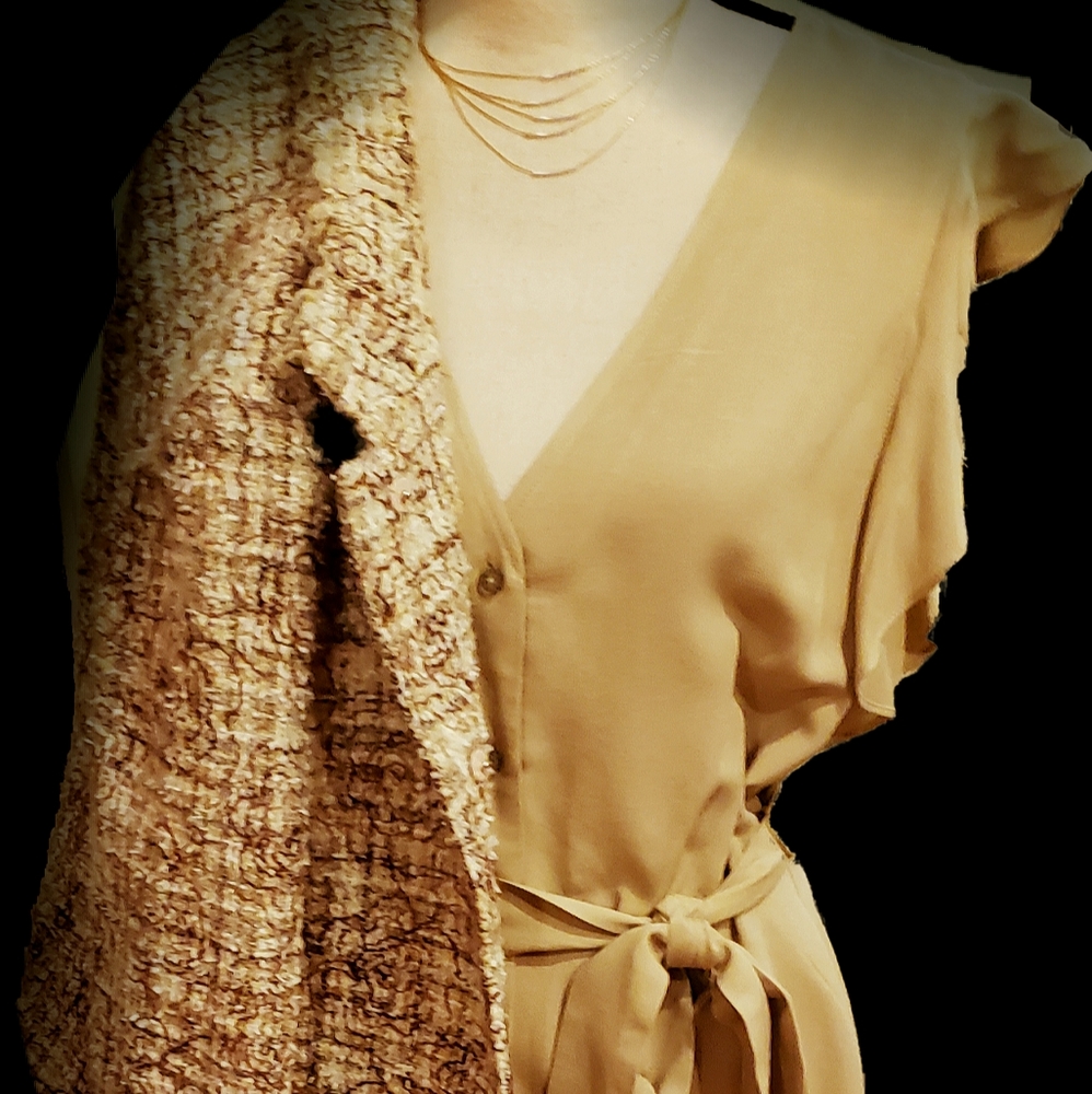 Stunning Khaki Colored Soft Rayon Dress- Paired